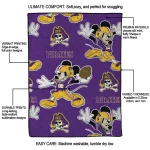 personalized east carolina pirates mickey football purple quilt blanket best selling