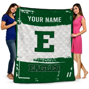 personalized eastern michigan eagles grunge patch green white quilt blanket best selling