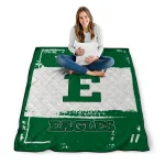 personalized eastern michigan eagles grunge patch green white quilt blanket best selling