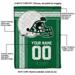 personalized eastern michigan eagles helmet theme green quilt blanket best selling