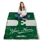 personalized eastern michigan eagles hibiscus burst green white quilt blanket best selling