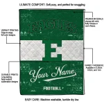 personalized eastern michigan eagles hibiscus burst green white quilt blanket best selling