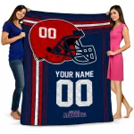 personalized florida atlantic owls helmet theme blue quilt blanket best selling