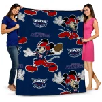 personalized florida atlantic owls mickey football blue quilt blanket best selling