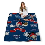 personalized florida atlantic owls mickey football blue quilt blanket best selling