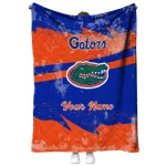 personalized florida gators brushstroke layers blue quilt blanket best selling