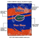 personalized florida gators brushstroke layers blue quilt blanket best selling