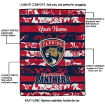 personalized florida panthers layered florals red white quilt blanket best selling