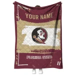 personalized florida state seminoles grunge patch garnet white quilt blanket best selling