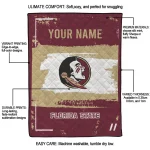 personalized florida state seminoles grunge patch garnet white quilt blanket best selling