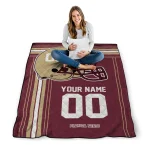personalized florida state seminoles helmet theme garnet quilt blanket best selling