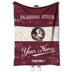 personalized florida state seminoles hibiscus burst garnet white quilt blanket best selling