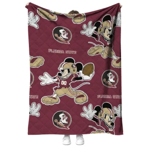 personalized florida state seminoles mickey football garnet quilt blanket fashion forward