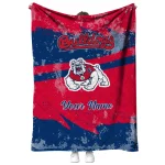 personalized fresno state bulldogs brushstroke layers red quilt blanket best selling