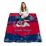 personalized fresno state bulldogs brushstroke layers red quilt blanket best selling