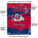 personalized fresno state bulldogs brushstroke layers red quilt blanket best selling