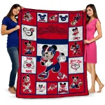 personalized fresno state bulldogs mickey crimson red white quilt blanket best selling