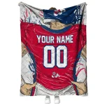 personalized fresno state bulldogs player sketch red gray quilt blanket best selling
