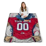 personalized fresno state bulldogs player sketch red gray quilt blanket best selling
