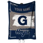 personalized georgetown hoyas grunge patch blue white quilt blanket best selling
