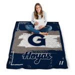 personalized georgetown hoyas grunge patch blue white quilt blanket best selling