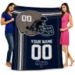 personalized georgetown hoyas helmet theme blue quilt blanket best selling
