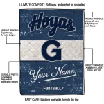 personalized georgetown hoyas hibiscus burst blue white quilt blanket best selling