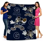 personalized georgetown hoyas mickey football blue quilt blanket best selling