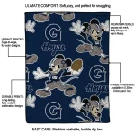 personalized georgetown hoyas mickey football blue quilt blanket best selling