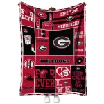 personalized georgia bulldogs helmet passion red quilt blanket best selling