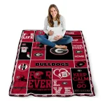 personalized georgia bulldogs helmet passion red quilt blanket best selling