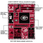 personalized georgia bulldogs helmet passion red quilt blanket best selling