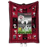 personalized georgia bulldogs snoopy coach red quilt blanket best selling