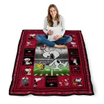 personalized georgia bulldogs snoopy coach red quilt blanket best selling