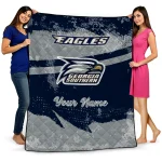 personalized georgia southern eagles brushstroke layers blue quilt blanket best selling