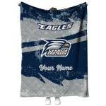 personalized georgia southern eagles brushstroke layers blue quilt blanket best selling