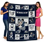 personalized georgia southern eagles mickey crimson blue white quilt blanket best selling