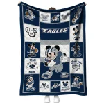 personalized georgia southern eagles mickey crimson blue white quilt blanket best selling