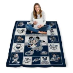 personalized georgia southern eagles mickey crimson blue white quilt blanket best selling