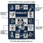 personalized georgia southern eagles mickey crimson blue white quilt blanket best selling