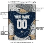 personalized georgia southern eagles player sketch blue gray quilt blanket best selling