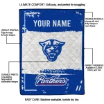 personalized georgia state panthers grunge patch blue white quilt blanket best selling
