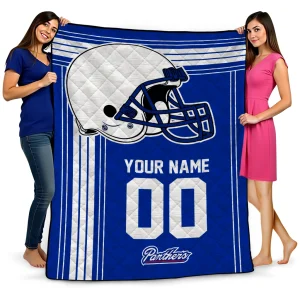 personalized georgia state panthers helmet theme blue quilt blanket best selling