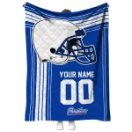 personalized georgia state panthers helmet theme blue quilt blanket best selling