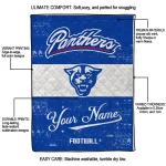 personalized georgia state panthers hibiscus burst blue white quilt blanket best selling