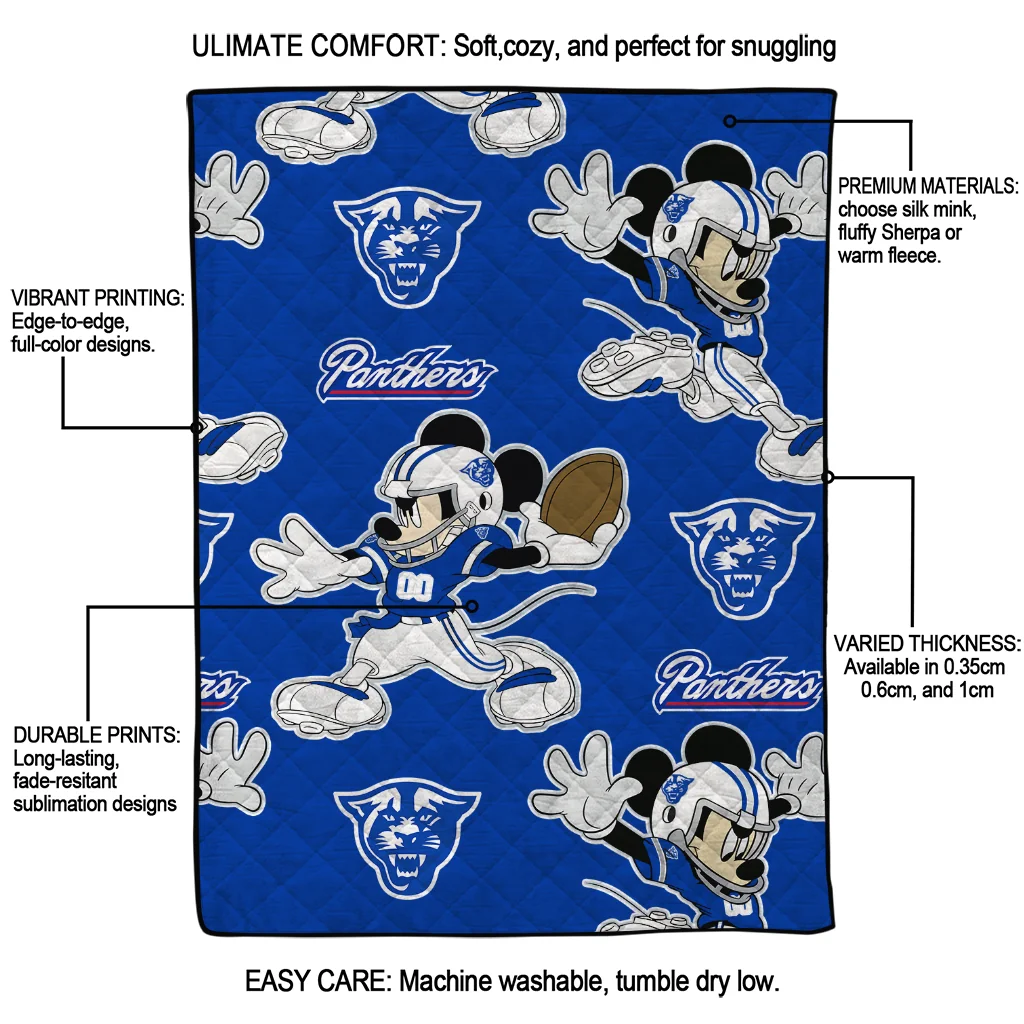 personalized georgia state panthers mickey football blue quilt blanket latest model personalized georgia state panthers mickey football blue quilt blanket latest model