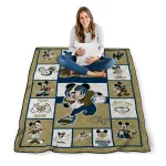 personalized georgia tech yellow jackets mickey crimson gold white quilt blanket best selling