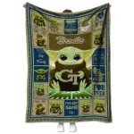 personalized georgia tech yellow jackets yody baby pattern gold quilt blanket best selling