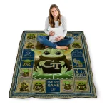 personalized georgia tech yellow jackets yody baby pattern gold quilt blanket best selling