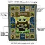 personalized georgia tech yellow jackets yody baby pattern gold quilt blanket best selling